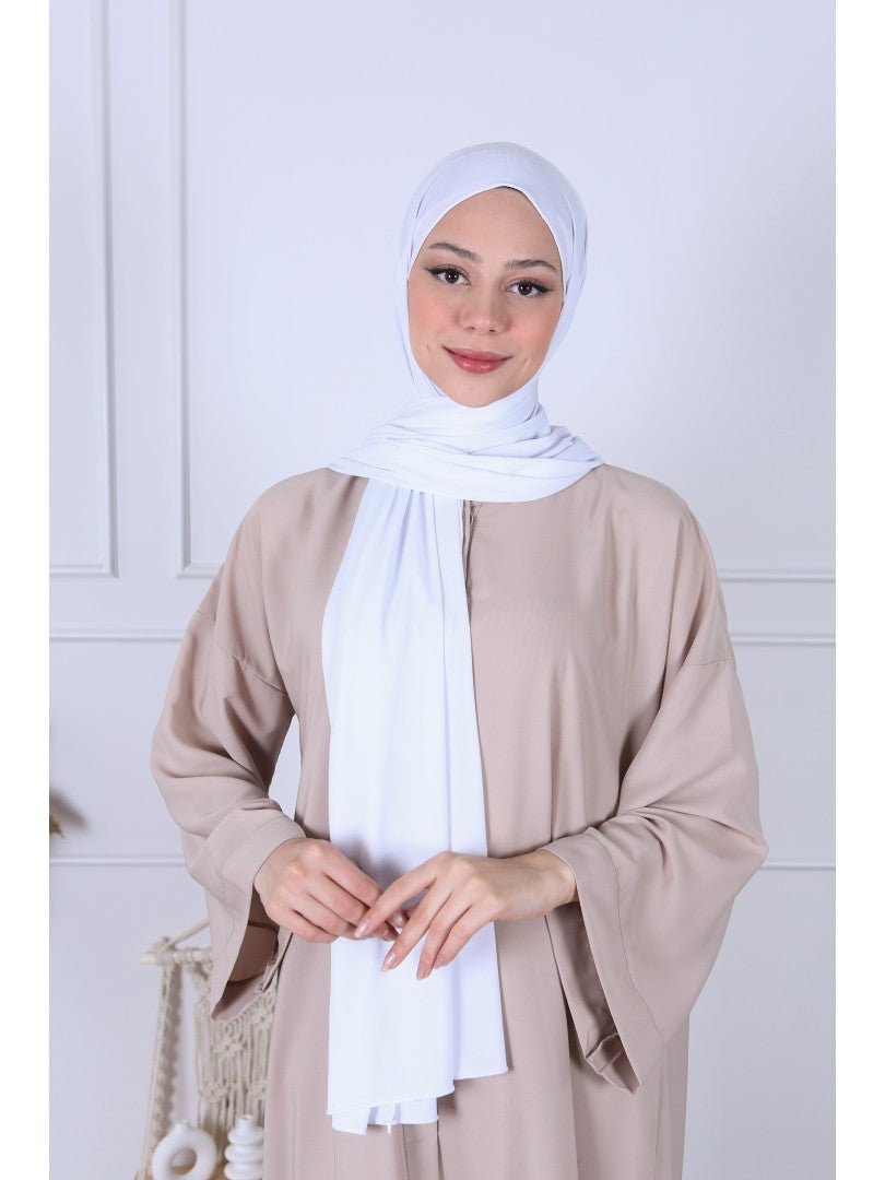 Premium Jersey Luxe White Hijab - An Nisaa