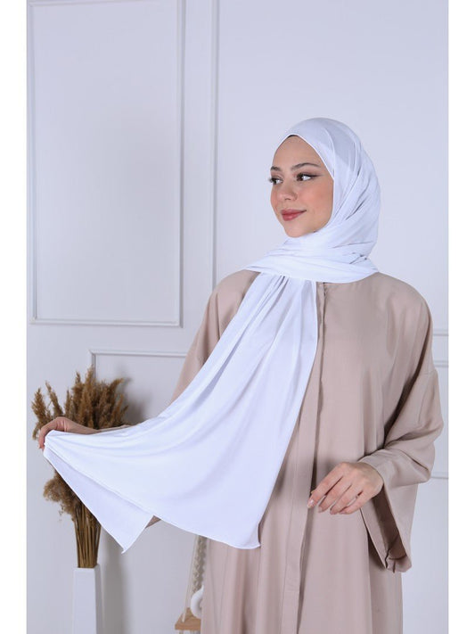 Premium Jersey Luxe White Hijab - An Nisaa
