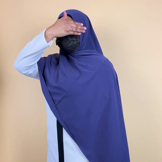 Premium Medina Silk Hijab Dark Cornflower - An Nisaa
