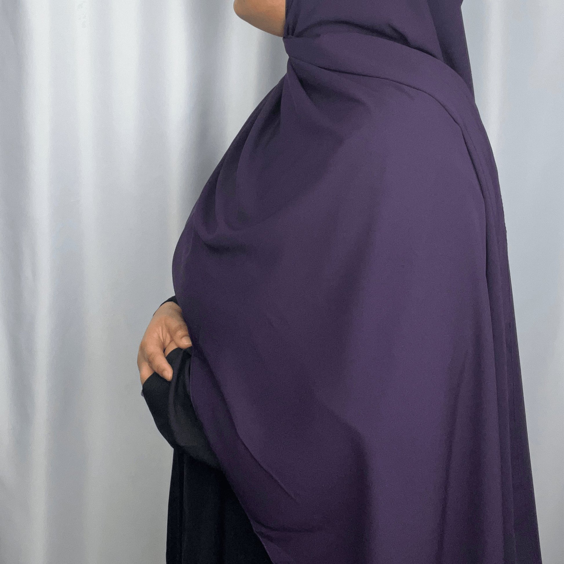 Premium Medina Silk Hijab Eggplant - An Nisaa