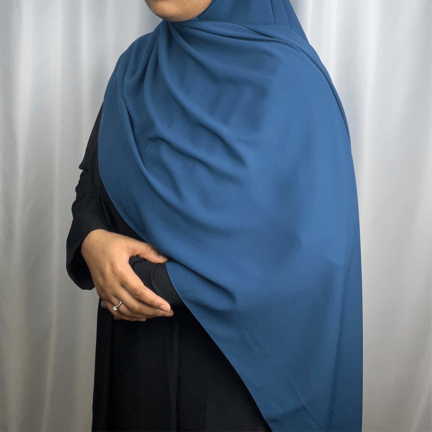 Premium Medina Silk Hijab Ocean Blue - An Nisaa