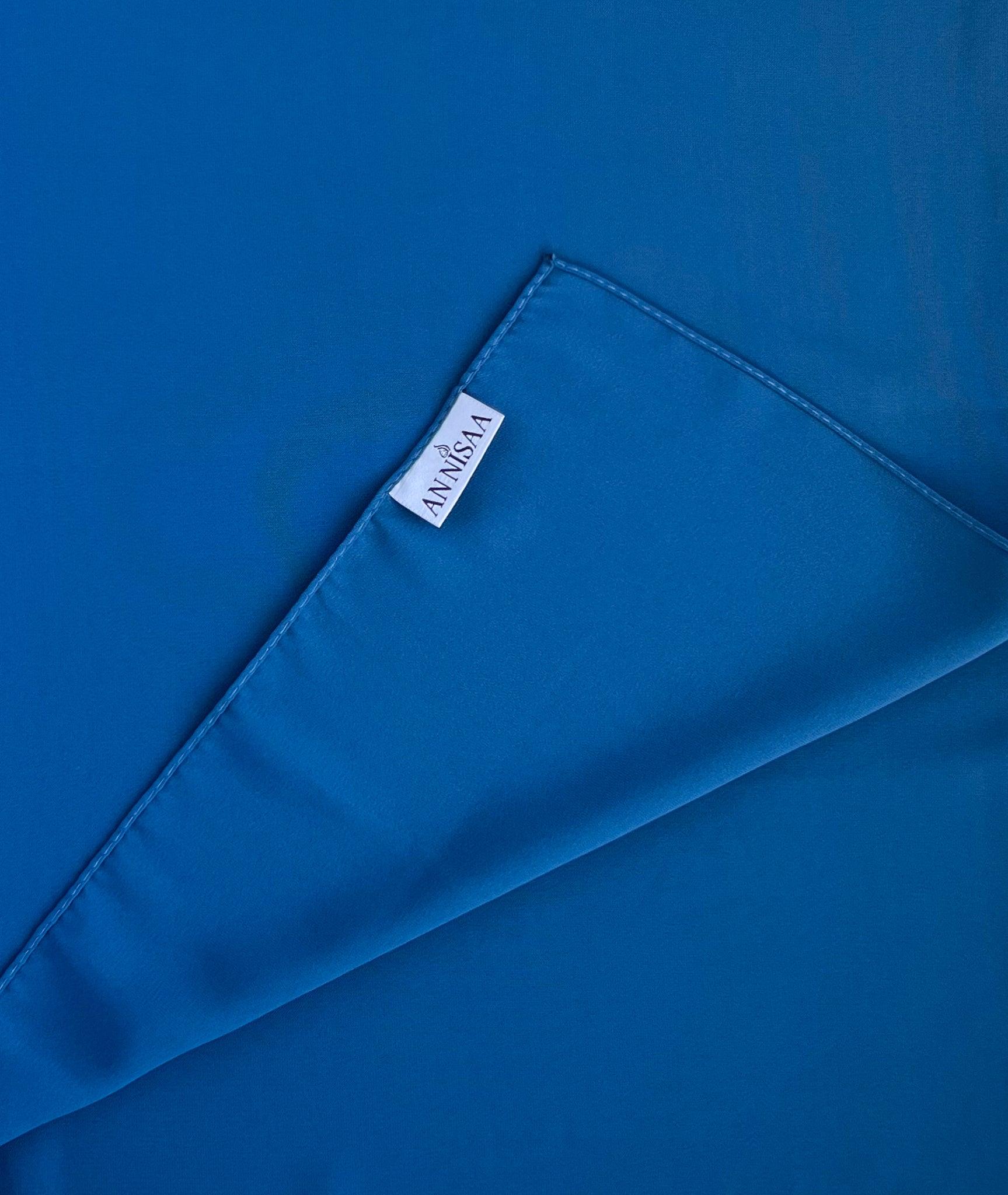 Premium Medina Silk Hijab Ocean Blue - An Nisaa